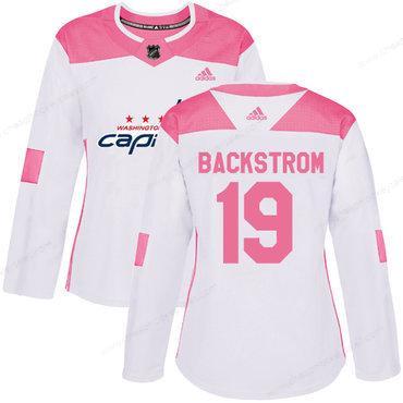 Adidas Washington Capitals #19 Nicklas Backstrom White Pink Authentic Fashion Women’s Stitched NHL Jersey