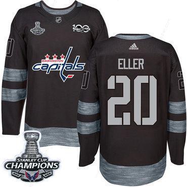 Adidas Washington Capitals #20 Lars Eller Black 1917-2017 100Th Anniversary Stanley Cup Final Champions Stitched NHL Jersey