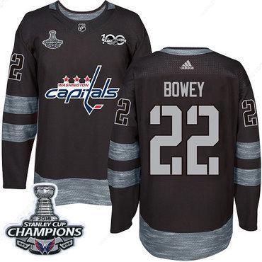 Adidas Washington Capitals #22 Madison Bowey Black 1917-2017 100Th Anniversary Stanley Cup Final Champions Stitched NHL Jersey