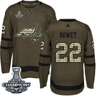 Adidas Washington Capitals #22 Madison Bowey Green Salute To Service Stanley Cup Final Champions Stitched NHL Jersey