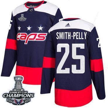 Adidas Washington Capitals #25 Devante Smith-Pelly Navy Authentic 2018 Stadium Series Stanley Cup Final Champions Stitched NHL Jersey