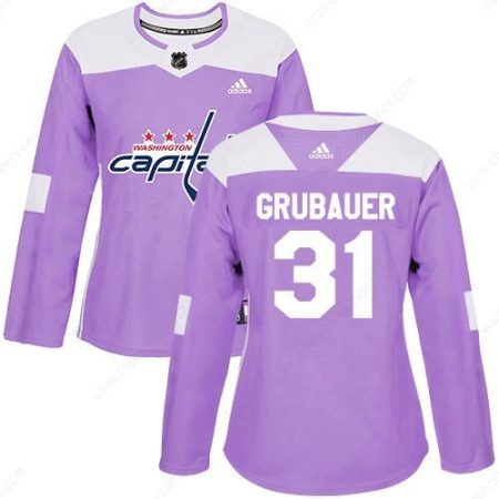 Adidas Washington Capitals #31 Philipp Grubauer Purple Authentic Fights Cancer Women’s Stitched NHL Jersey