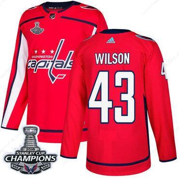 Adidas Washington Capitals #43 Tom Wilson Red Home Authentic Stanley Cup Final Champions Stitched NHL Jersey