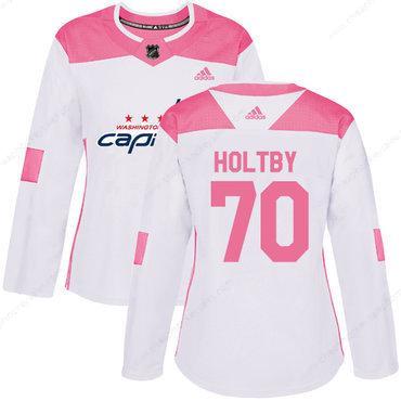 Adidas Washington Capitals #70 Braden Holtby White Pink Authentic Fashion Women’s Stitched NHL Jersey