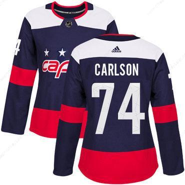 Adidas Washington Capitals #74 John Carlson Navy Authentic 2018 Stadium Series Women’s Stitched NHL Jersey