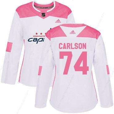 Adidas Washington Capitals #74 John Carlson White Pink Authentic Fashion Women’s Stitched NHL Jersey