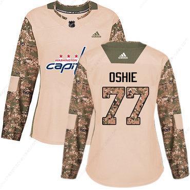 Adidas Washington Capitals #77 T.J. Oshie Camo Authentic 2017 Veterans Day Women’s Stitched NHL Jersey