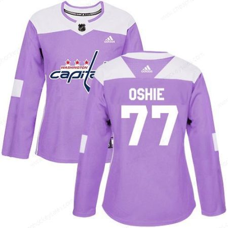 Adidas Washington Capitals #77 T.J. Oshie Purple Authentic Fights Cancer Women’s Stitched NHL Jersey