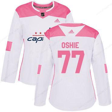 Adidas Washington Capitals #77 T.J. Oshie White Pink Authentic Fashion Women’s Stitched NHL Jersey