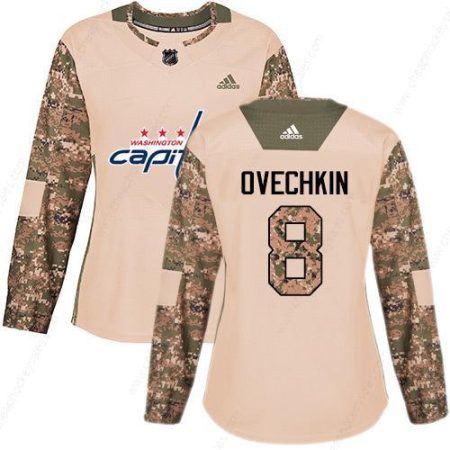 Adidas Washington Capitals #8 Alex Ovechkin Camo Authentic 2017 Veterans Day Women’s Stitched NHL Jersey