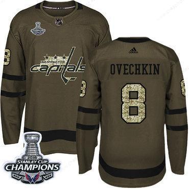 Adidas Washington Capitals #8 Alex Ovechkin Green Salute To Service Stanley Cup Final Champions Stitched NHL Jersey