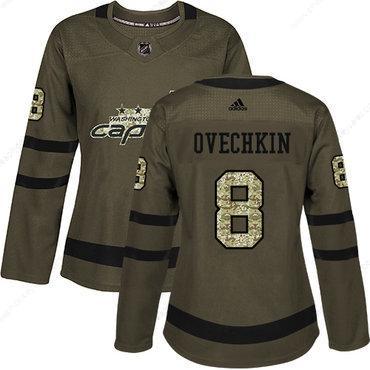 Adidas Washington Capitals #8 Alex Ovechkin Green Salute To Service Women’s Stitched NHL Jersey