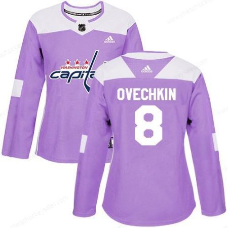 Adidas Washington Capitals #8 Alex Ovechkin Purple Authentic Fights Cancer Women’s Stitched NHL Jersey