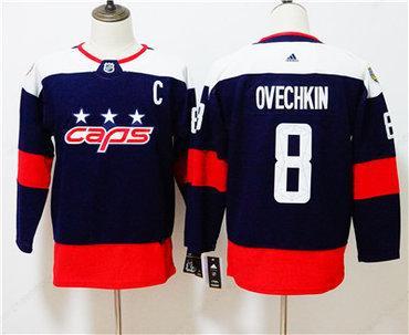 Adidas Washington Capitals #8 Alexander Ovechkin Navy Youth 2018 NHL Stadium Series Jersey