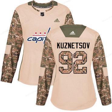 Adidas Washington Capitals #92 Evgeny Kuznetsov Camo Authentic 2017 Veterans Day Women’s Stitched NHL Jersey