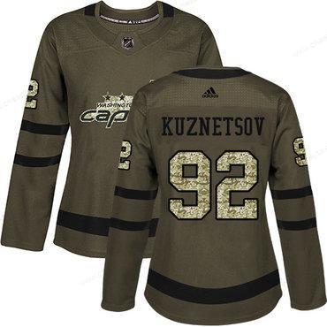 Adidas Washington Capitals #92 Evgeny Kuznetsov Green Salute To Service Women’s Stitched NHL Jersey