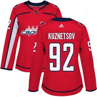 Adidas Washington Capitals #92 Evgeny Kuznetsov Red Home Authentic Women’s Stitched NHL Jersey