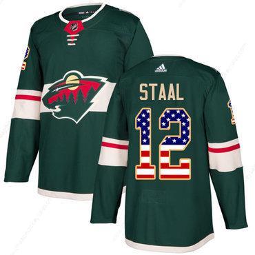 Adidas Wild #12 Eric Staal Green Home Authentic Usa Flag Stitched NHL Jersey