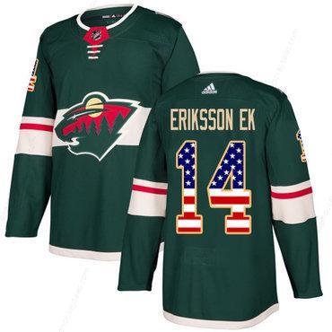 Adidas Wild #14 Joel Eriksson Ek Green Home Authentic Usa Flag Stitched NHL Jersey