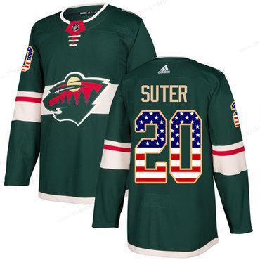 Adidas Wild #20 Ryan Suter Green Home Authentic Usa Flag Stitched NHL Jersey