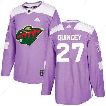 Adidas Wild #27 Kyle Quincey Purple Authentic Fights Cancer Stitched NHL Jersey