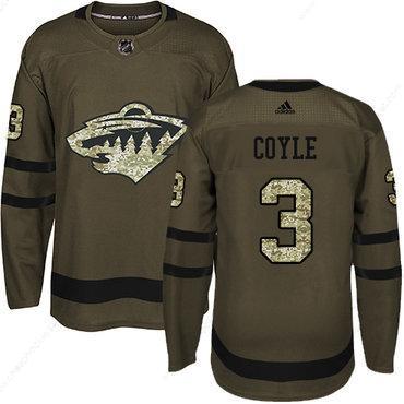 Adidas Wild #3 Charlie Coyle Green Salute To Service Stitched NHL Jersey