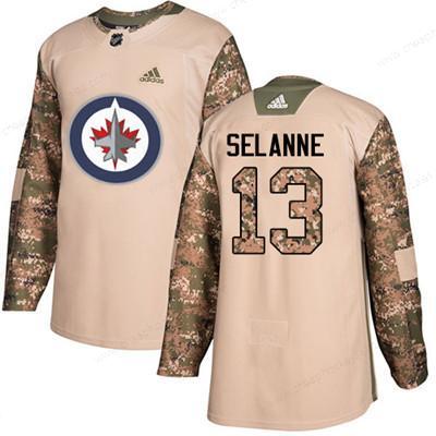 Adidas Winnipeg Jets #13 Teemu Selanne Camo Authentic 2017 Veterans Day Stitched Youth NHL Jersey