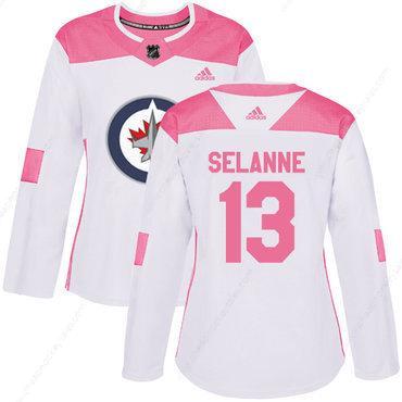 Adidas Winnipeg Jets #13 Teemu Selanne White Pink Authentic Fashion Women’s Stitched NHL Jersey