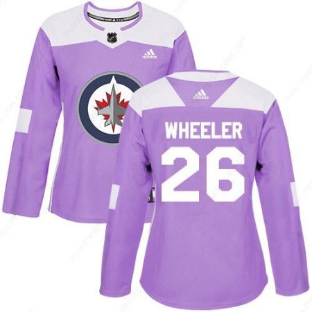 Adidas Winnipeg Jets #26 Blake Wheeler Purple Authentic Fights Cancer Women’s Stitched NHL Jersey