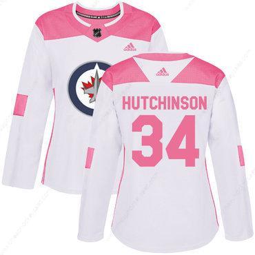 Adidas Winnipeg Jets #34 Michael Hutchinson White Pink Authentic Fashion Women’s Stitched NHL Jersey