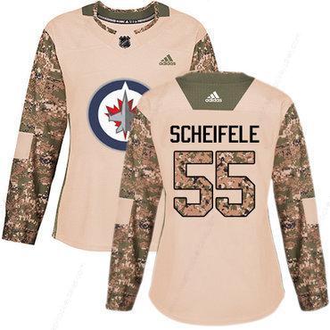 Adidas Winnipeg Jets #55 Mark Scheifele Camo Authentic 2017 Veterans Day Women’s Stitched NHL Jersey