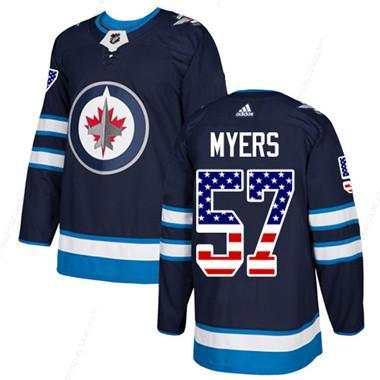 Adidas Winnipeg Jets #57 Tyler Myers Navy Blue Home Authentic Usa Flag Stitched Youth NHL Jersey