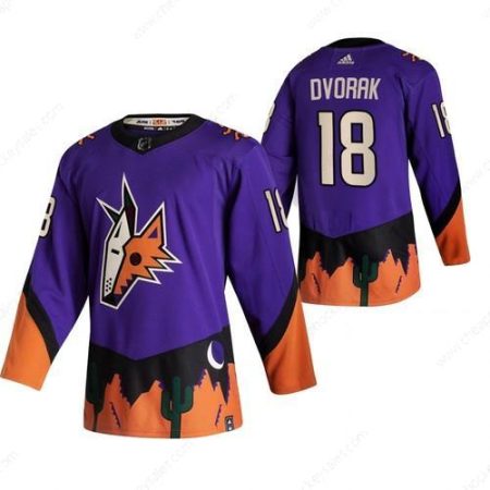 Arizona Coyotes #18 Christian Dvorak Purple Men’s Adidas 2020-21 Reverse Retro Alternate NHL Jersey