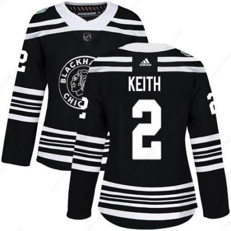 Blackhawks #2 Duncan Keith Black Authentic 2019 Winter Classic Women’s Stitched Hockey Jersey