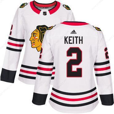 Blackhawks #2 Duncan Keith White Road Authentic Women’s Stitched Hockey Jersey