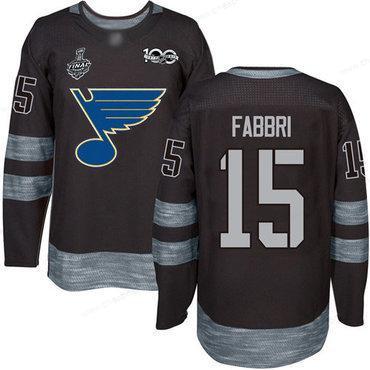 Blues #15 Robby Fabbri Black 1917-2017 100Th Anniversary Stanley Cup Final Bound Stitched Hockey Jersey