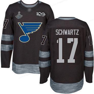 Blues #17 Jaden Schwartz Black 1917-2017 100Th Anniversary Stanley Cup Champions Stitched Hockey Jersey