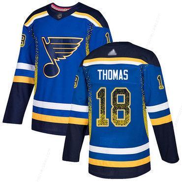 Blues #18 Robert Thomas Blue Home Authentic Drift Fashion Stitched Hockey Jersey