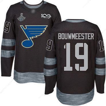 Blues #19 Jay Bouwmeester Black 1917-2017 100Th Anniversary Stanley Cup Champions Stitched Hockey Jersey