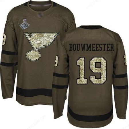 Blues #19 Jay Bouwmeester Green Salute To Service Stanley Cup Champions Stitched Hockey Jersey