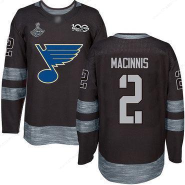 Blues #2 Al Macinnis Black 1917-2017 100Th Anniversary Stanley Cup Champions Stitched Hockey Jersey