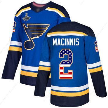 Blues #2 Al Macinnis Blue Home Authentic Usa Flag Stanley Cup Champions Stitched Hockey Jersey