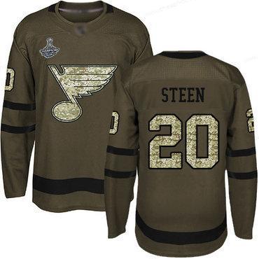 Blues #20 Alexander Steen Green Salute To Service Stanley Cup Champions Stitched Hockey Jersey