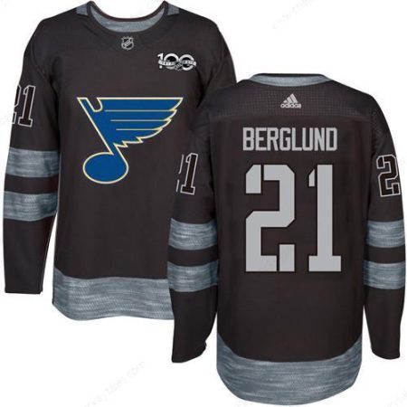 Blues #21 Patrik Berglund Black 1917-2017 100Th Anniversary Stitched NHL Jersey