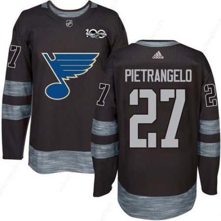 Blues #27 Alex Pietrangelo Black 1917-2017 100Th Anniversary Stitched NHL Jersey