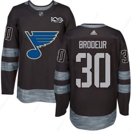 Blues #30 Martin Brodeur Black 1917-2017 100Th Anniversary Stitched NHL Jersey