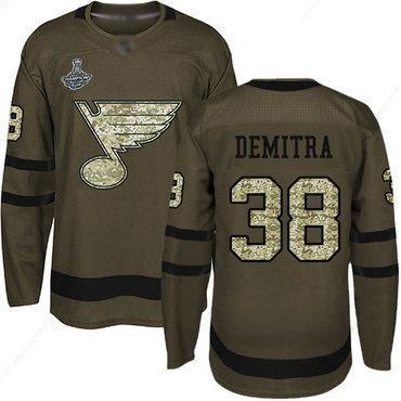 Blues #38 Pavol Demitra Green Salute To Service Stanley Cup Champions Stitched Hockey Jersey