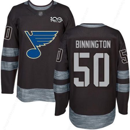 Blues #50 Jordan Binnington Black 1917-2017 100Th Anniversary Stitched Hockey Jersey