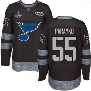 Blues #55 Colton Parayko Black 1917-2017 100Th Anniversary Stanley Cup Champions Stitched Hockey Jersey