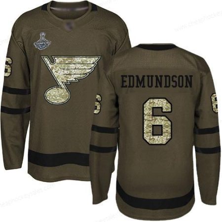 Blues #6 Joel Edmundson Green Salute To Service Stanley Cup Champions Stitched Hockey Jersey